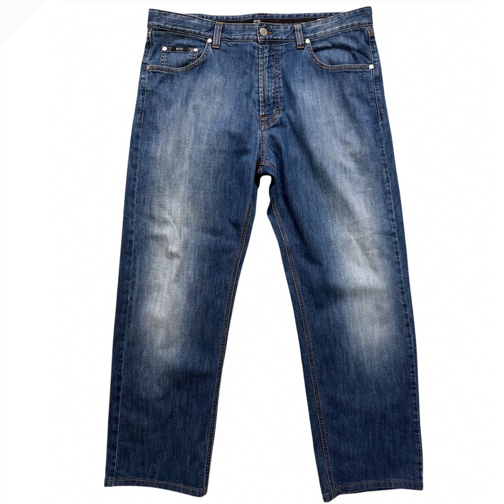 Hugo Boss Alabama Mens Blue Medium Wash Straight Leg Jeans 38x31 Tailored